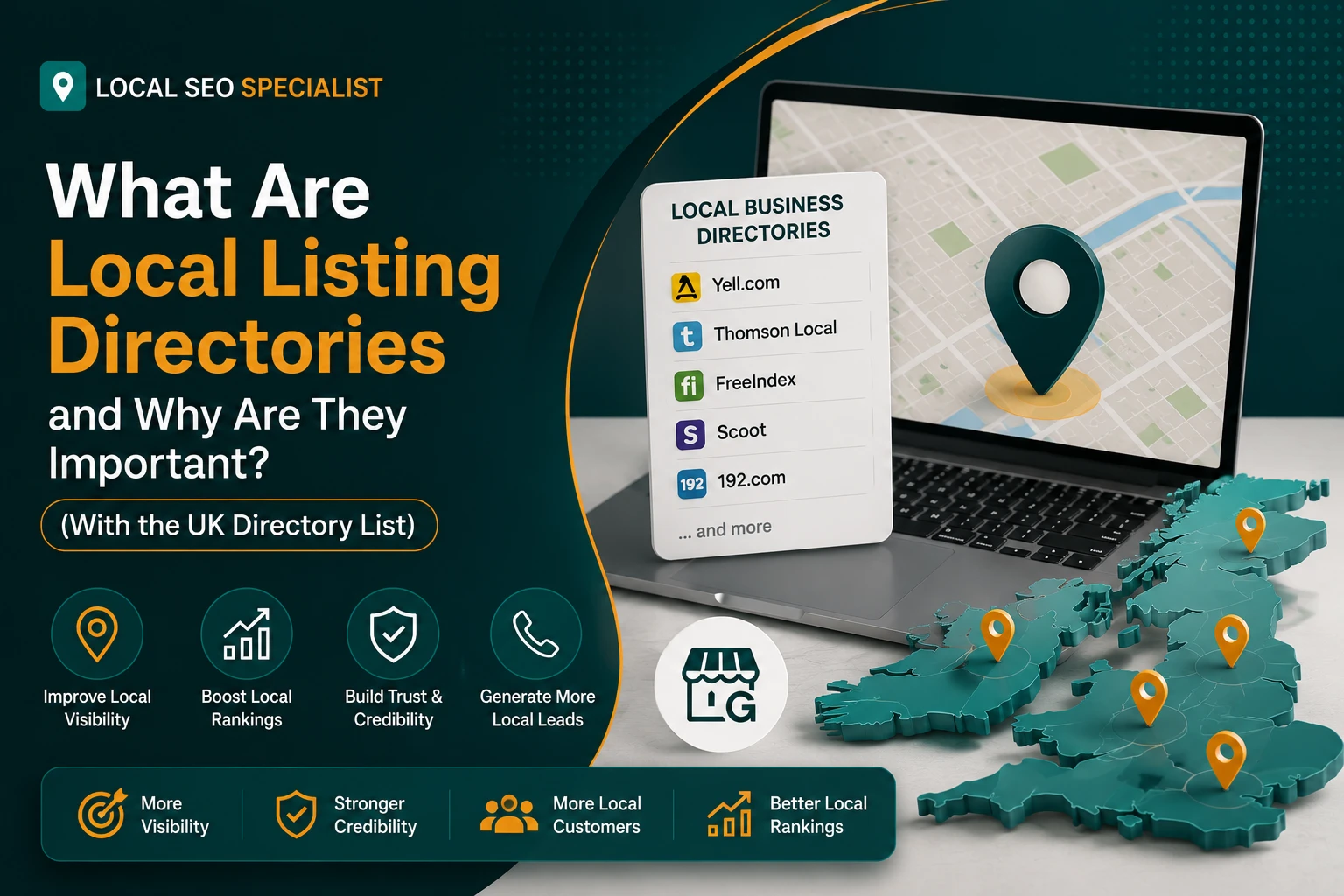 UK local listing directories helping businesses improve local SEO visibility, credibility and search rankings