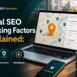 Local SEO ranking factors including Google Business Profile, reviews, citations, proximity and local links